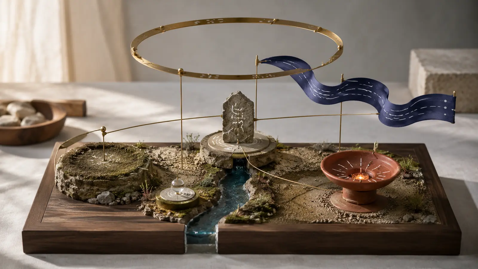 Earth, water, fire, air, and space connected as one living brand strategy system